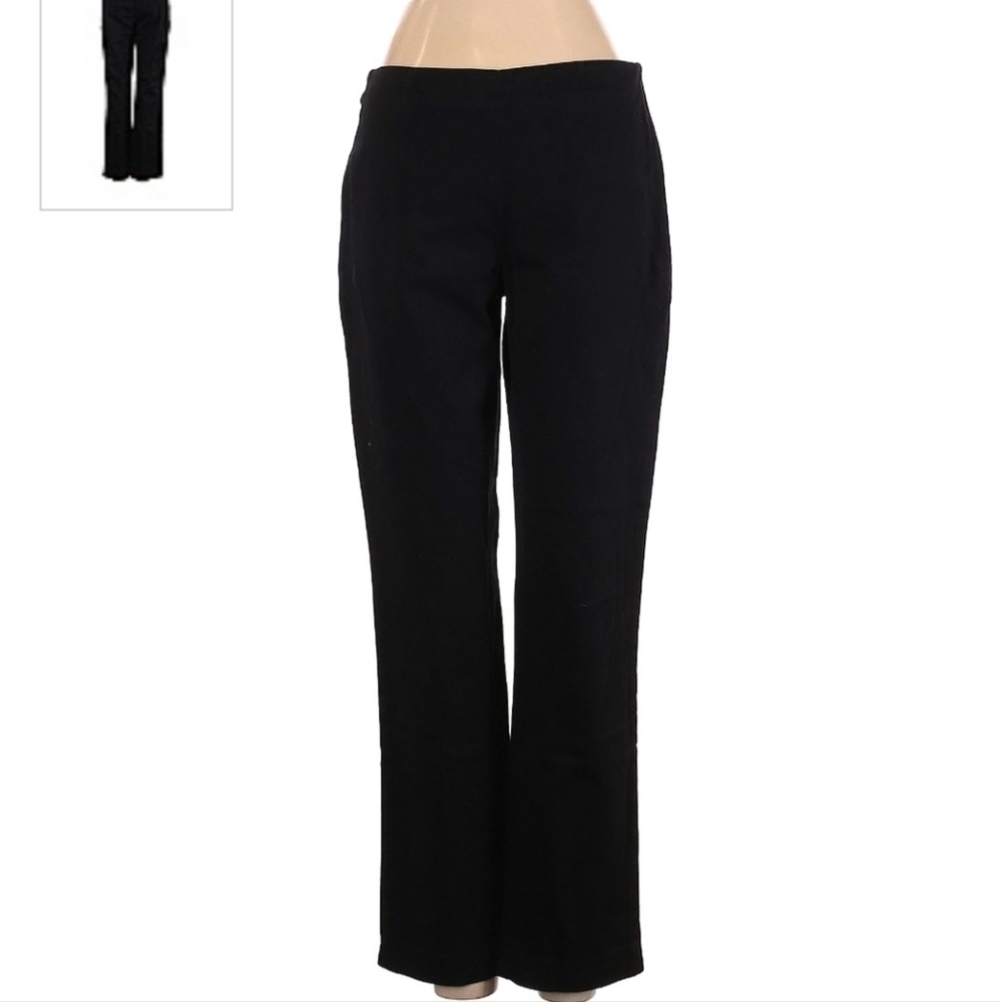 J. Jill Black Chino Pants Women's Size 4 Stretch Side Zip Office Career Neutral